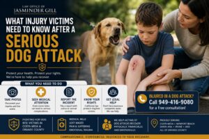 Costa Mesa dog bite injury resource explaining what victims should do after a serious dog attack, including medical treatment, reporting the incident, documenting injuries, and protecting their legal rights.