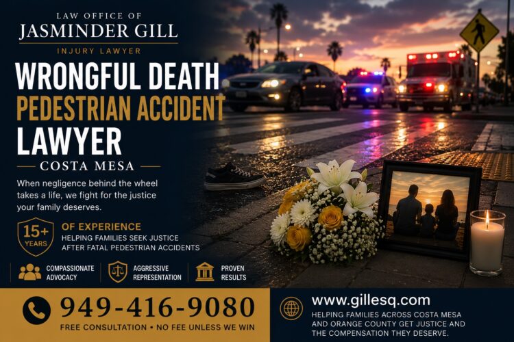 Pedestrians have little protection in a collision with a motor vehicle. The Law Office of Jasminder Gill helps families seek justice and financial recovery after fatal pedestrian accidents in Costa Mesa and throughout Orange County.