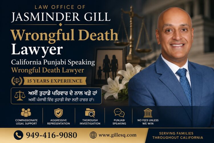 California Punjabi Wrongful Death Lawyer | Law Office of Jasminder Gill Attorney Jasminder Gill, California Punjabi-speaking wrongful death lawyer, providing compassionate legal representation for families after fatal car accidents, truck accidents, motorcycle accidents, and other wrongful death cases throughout California. Law Office of Jasminder Gill. 15+ years of experience.