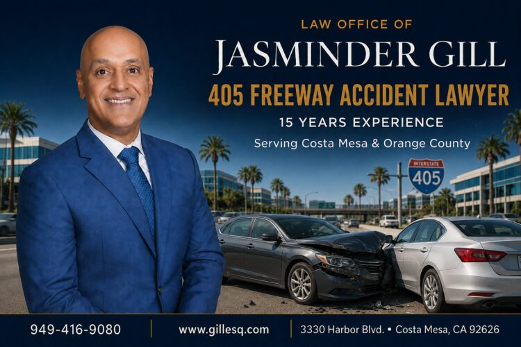 Costa Mesa 405 Freeway car accident lawyer helping victims recover compensation after serious crashes on Interstate 405 caused by negligent and distracted drivers
