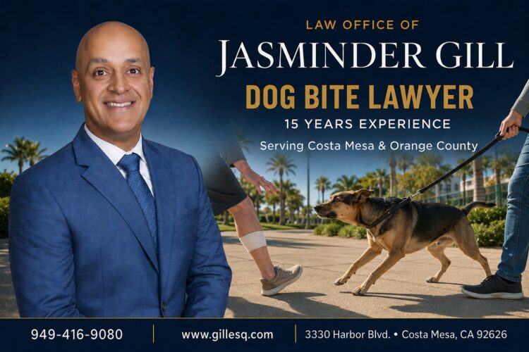 Costa Mesa dog bite lawyer helping victims recover compensation for injuries caused by dangerous dogs and negligent owners