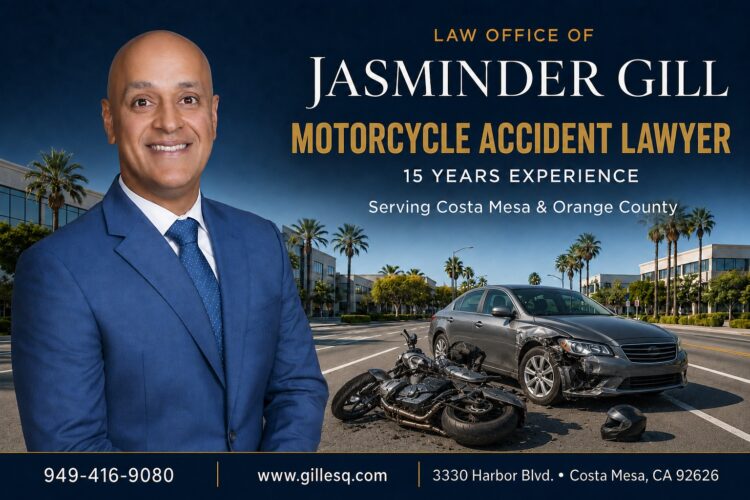 Costa Mesa motorcycle accident lawyer helping injured riders recover compensation after serious motorcycle crashes caused by negligent drivers