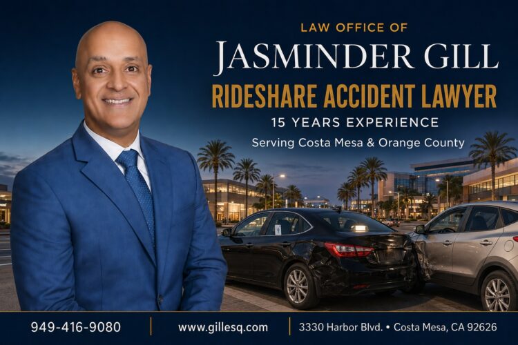 Costa Mesa rideshare accident lawyer helping Uber and Lyft accident victims recover compensation after serious rideshare collisions