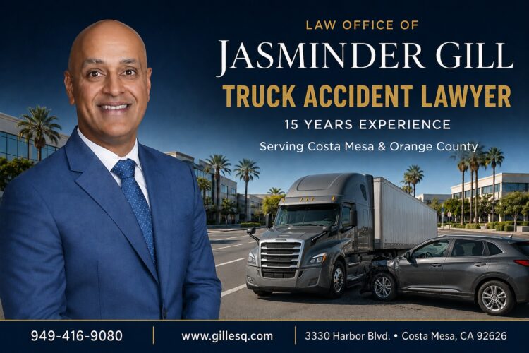 Truck driver fatigue and hours of service violations causing a serious commercial truck accident in California. Law Office of Jasminder Gill represents victims injured in truck crashes throughout Costa Mesa and Orange County.