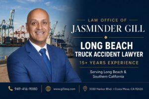 Long Beach truck accident lawyer Jasminder Gill representing victims of commercial truck and 18-wheeler accidents