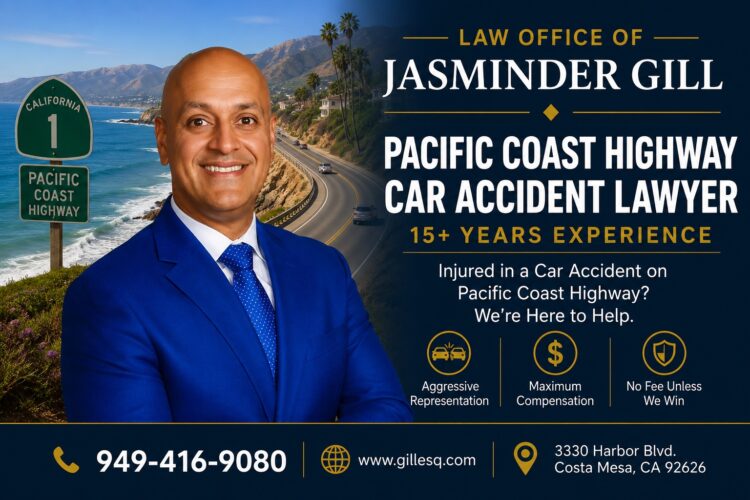 Pacific Coast Highway Car Accident Lawyer | Law Office of Jasminder Gill Pacific Coast Highway car accident lawyer Jasminder Gill helping people injured in PCH crashes in Southern California