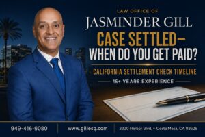 Attorney Jasminder Gill explains when clients receive their California personal injury settlement check