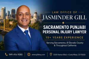 Sacramento Indian personal injury lawyer Jasminder Gill helping injured clients in Sacramento and Northern California