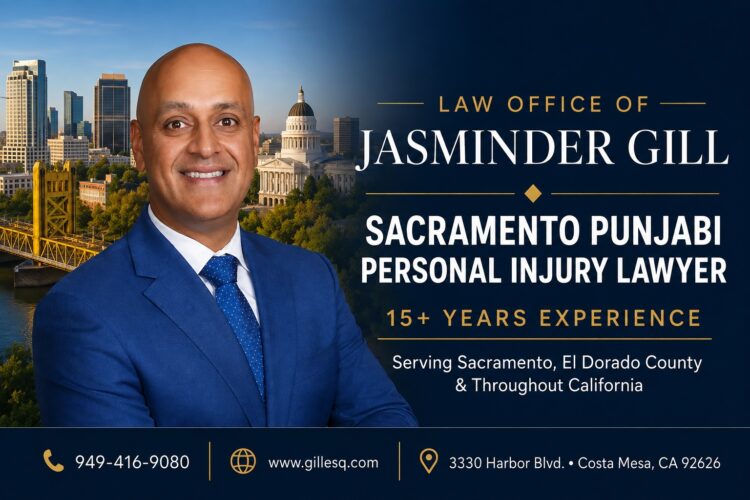 Sacramento Indian personal injury lawyer Jasminder Gill helping injured clients in Sacramento and Northern California