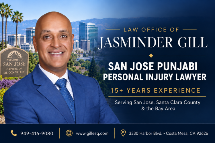 San Jose Indian Personal Injury Lawyer | Law Office of Jasminder Gill San Jose Indian personal injury lawyer Jasminder Gill, a Punjabi-speaking California attorney with 15+ years of experience serving San Jose and Santa Clara County.