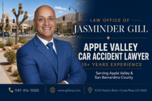 Apple Valley car accident lawyer Jasminder Gill with 15+ years of California personal injury experience