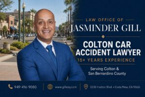 Colton car accident lawyer Jasminder Gill with 15+ years of California personal injury experience