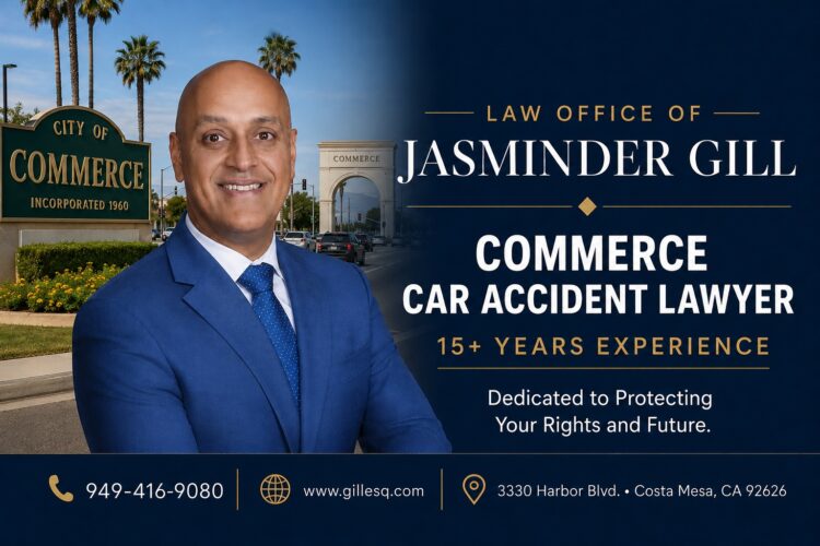 Commerce car accident lawyer Jasminder Gill with 15+ years of California personal injury experience