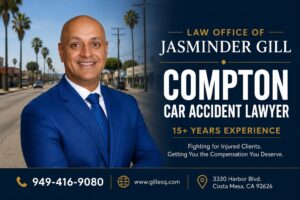 Compton car accident lawyer Jasminder Gill with 15+ years of California personal injury experience
