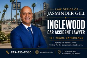 Inglewood car accident lawyer Jasminder Gill with 15+ years of California personal injury experience