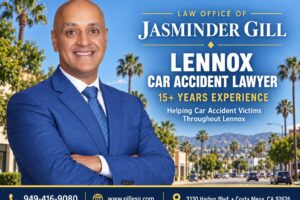 Lennox car accident lawyer Jasminder Gill with 15+ years of California personal injury experience.