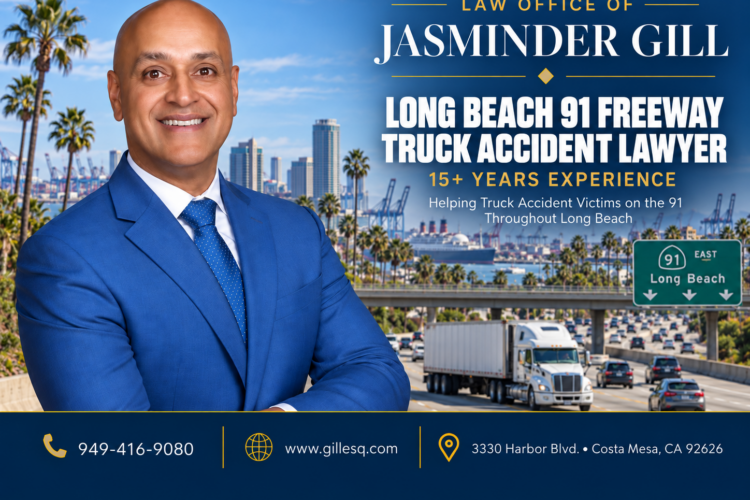 Long Beach 91 Freeway truck accident lawyer Jasminder Gill representing victims injured in semi-truck, 18-wheeler, big rig, and commercial vehicle crashes