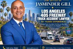 Los Angeles 405 Freeway Truck Accident Lawyer Jasminder Gill – Attorney for Semi-Truck, 18-Wheeler, and Commercial Truck Crashes on I-405