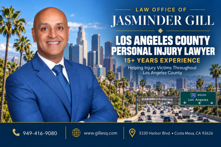 Los Angeles County Personal Injury Lawyer | Law Office of Jasminder Gill Los Angeles County Personal Injury Lawyer Jasminder Gill with 15+ years of experience serving injury victims throughout Los Angeles County.