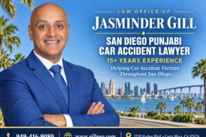 Law Office of Jasminder Gill San Diego Indian Car Accident Lawyer with 15+ years of experience representing injured car accident victims