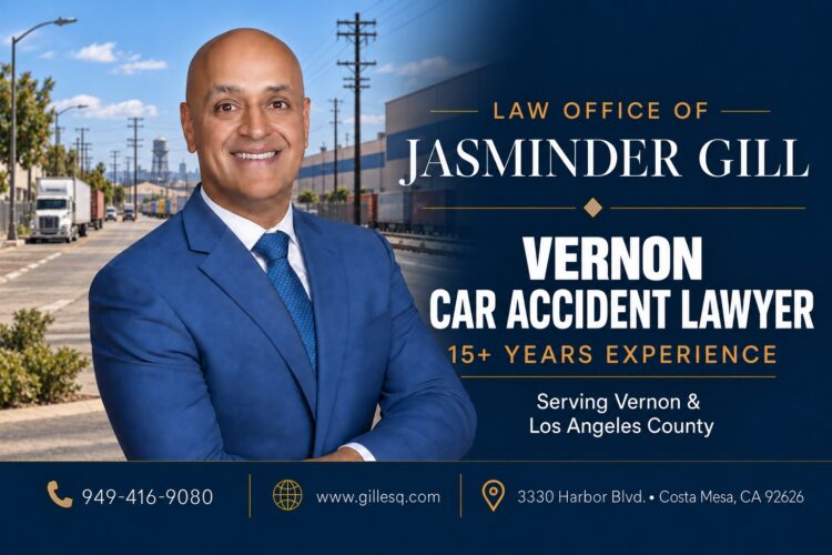 Vernon car accident lawyer Jasminder Gill with 15+ years of California personal injury experience
