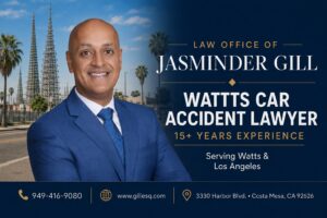 Watts car accident lawyer Jasminder Gill with 15+ years of California personal injury experience
