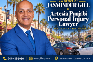 Artesia Punjabi personal injury lawyer Jasminder Gill representing people injured in car accidents, truck crashes and falls.
