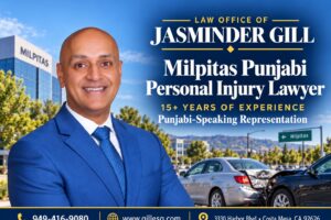 Milpitas Punjabi personal injury lawyer Jasminder Gill representing clients in car accidents, truck crashes, slip and falls, serious injuries, and wrongful death cases.
