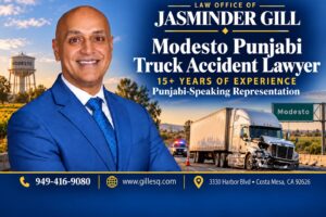 Modesto Punjabi truck accident attorney handling Highway 99 18-wheeler crashes, trucking company negligence and serious motorcycle-truck collisions.