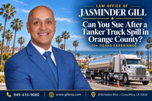 Orange County tanker truck spill injury claims and liability | Law Office of Jasminder Gill