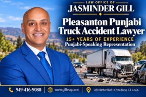 Pleasanton Punjabi accident attorney for jackknife truck crashes traumatic brain injury and trucking negligence