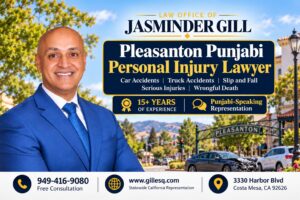 Pleasanton Punjabi personal injury lawyer Jasminder Gill representing victims of car accidents, truck crashes, slip and falls, serious injuries, and wrongful death.