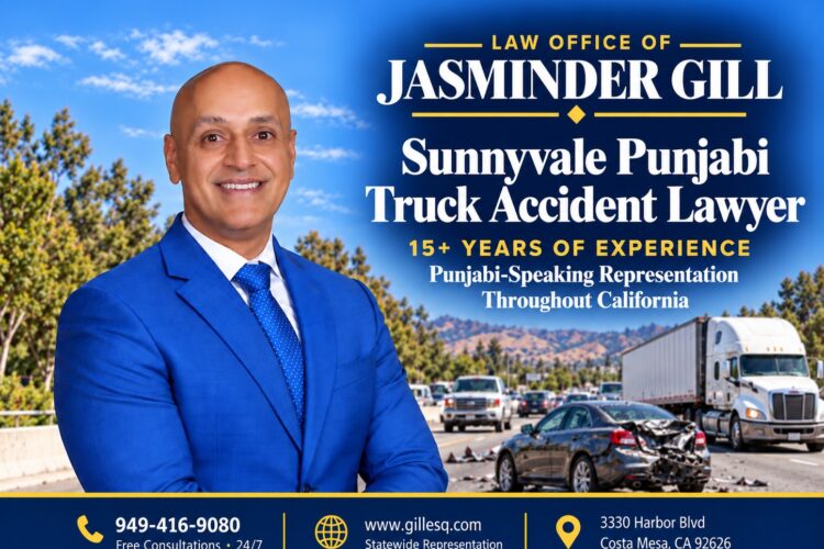 Sunnyvale Punjabi Truck Accident Lawyer | Law Office of Jasminder Gill Sunnyvale Punjabi truck accident attorney Jasminder Gill handling commercial truck injury claims.