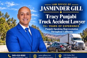 Tracy Punjabi truck accident lawyer Jasminder Gill representing people injured in semi-truck and big rig collisions.